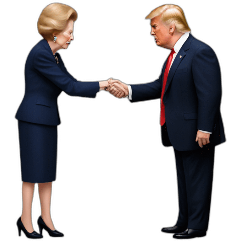 margaret thatcher touching trump emoji