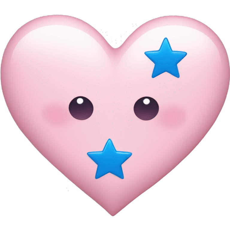 light pink heart with blue stars around it  emoji