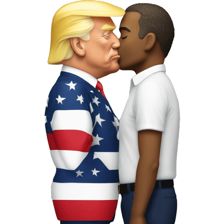 donald trump kissing joe biden emoji