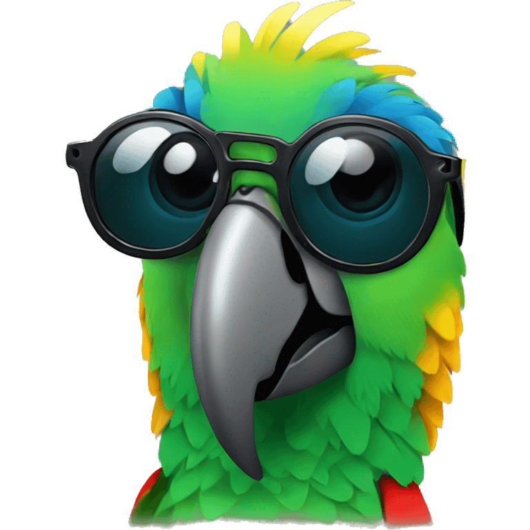 Parrot with sunglasses emoji