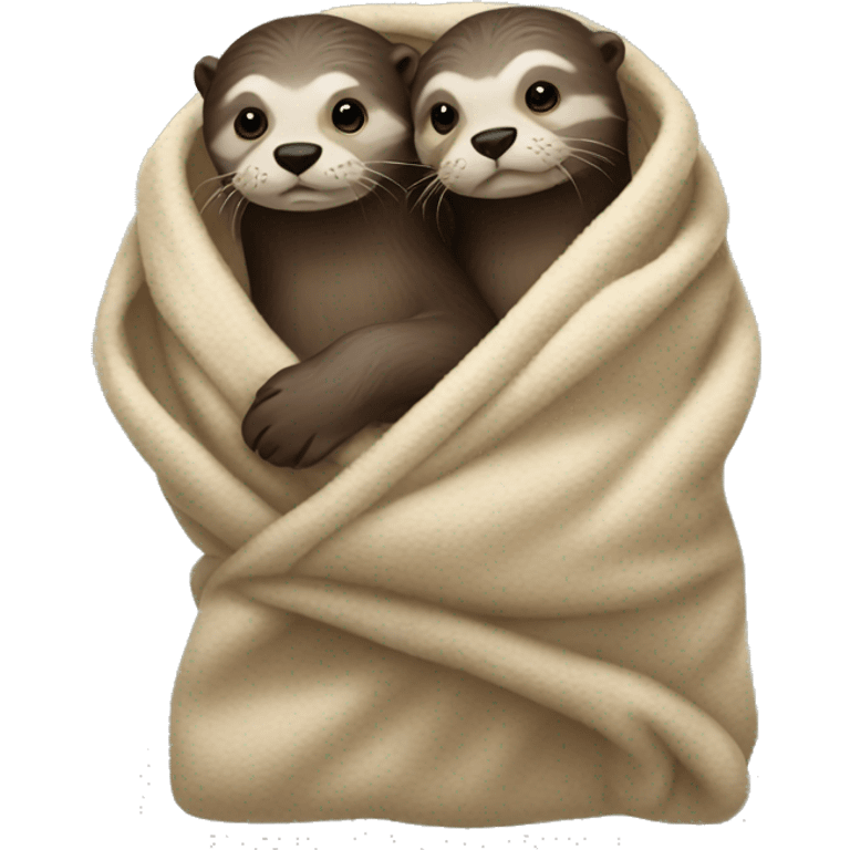 Two otters in one blanket emoji