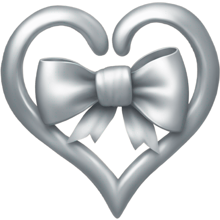 a bow of a silver heart emoji