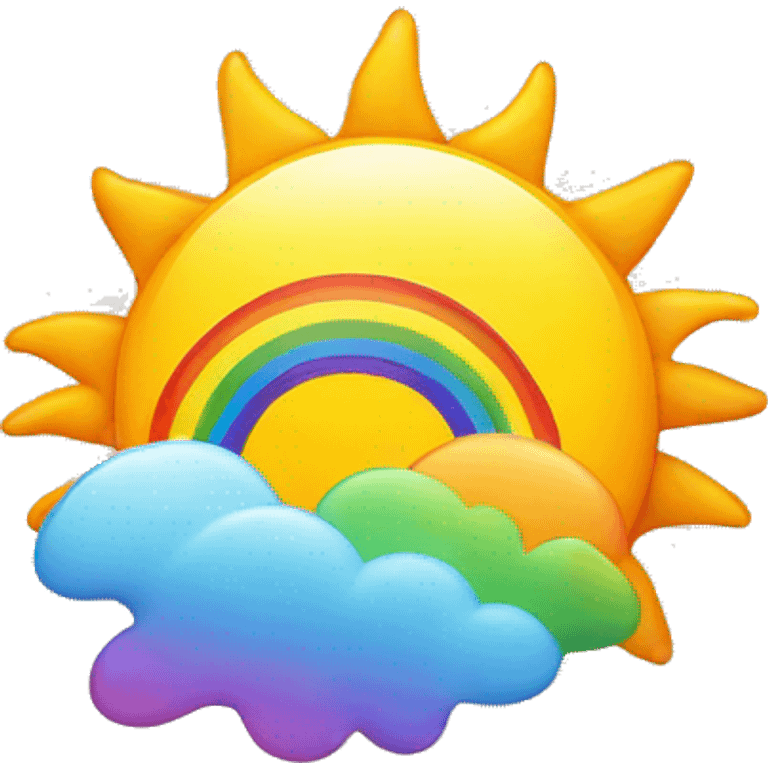 Sun and rainbow emoji