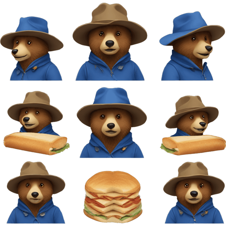 paddington bear eating sandwich emoji