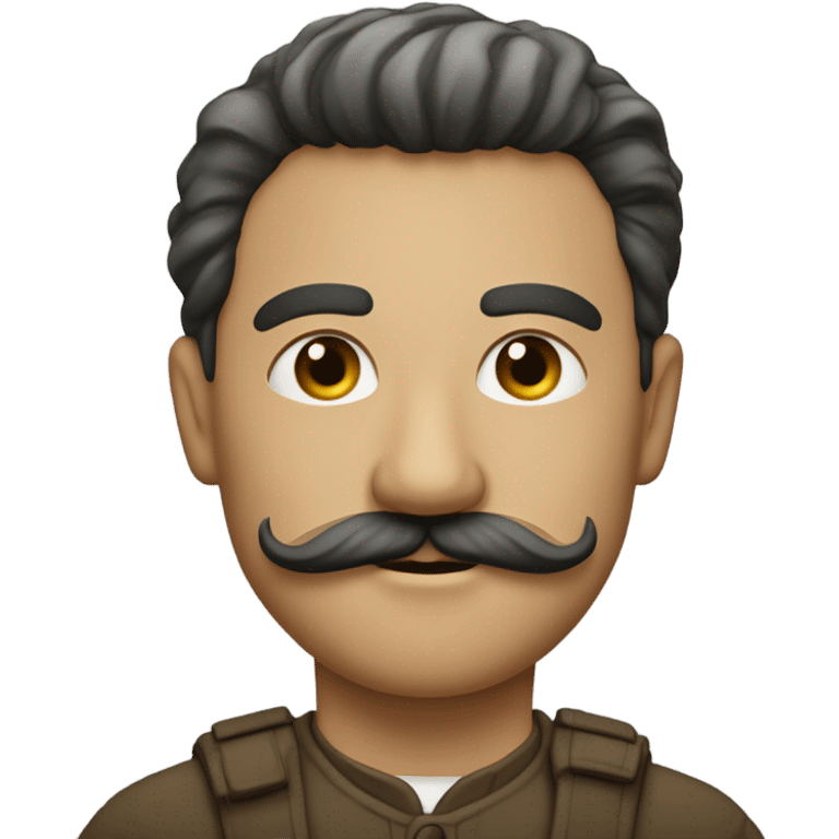 Homme avec moustache carrée et une raie sur le côté  emoji