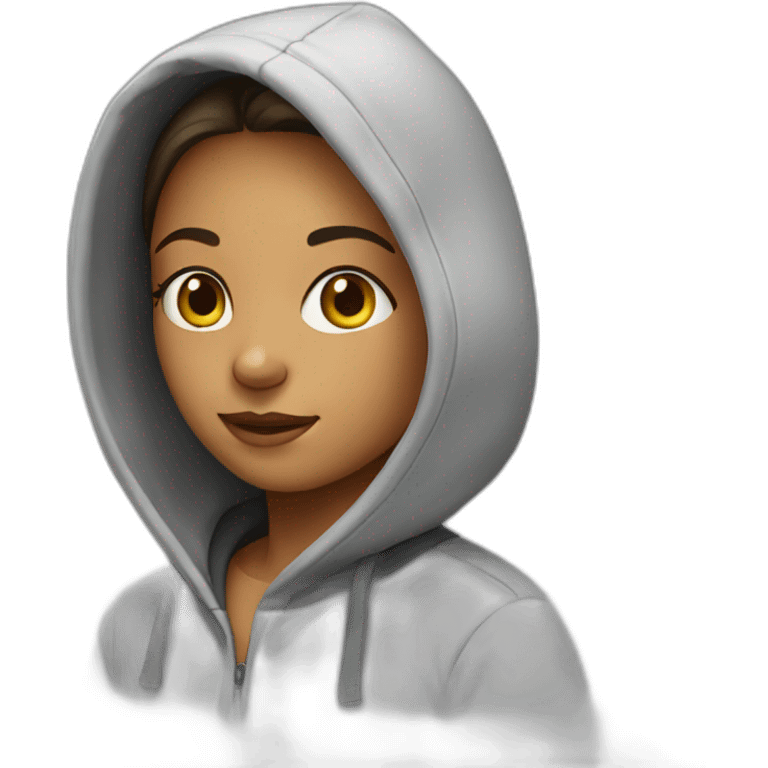 girl wearing hoodie  emoji