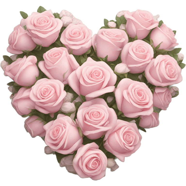 pink Heart with white roses aroun it emoji