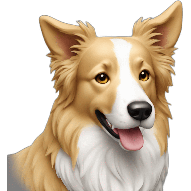 blond english teacher border collie black white emoji