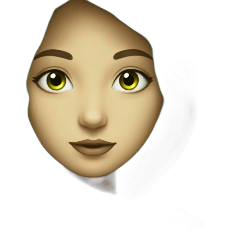 A beautiful imaginary veiled girl with a picture that delights the viewer, her eyes are beautiful green. emoji