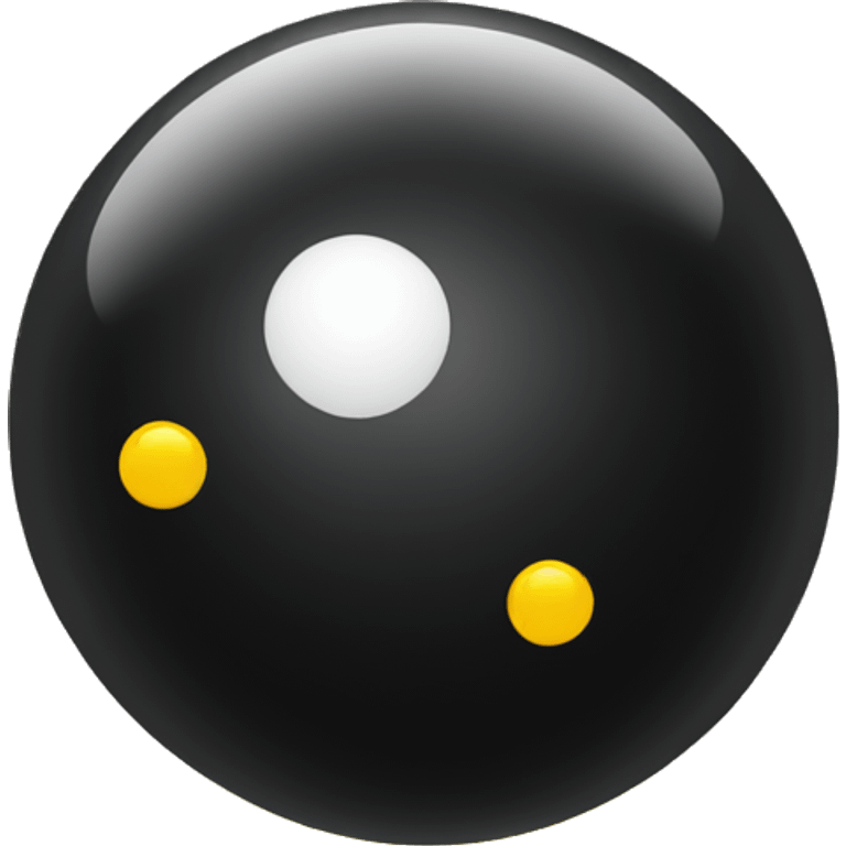 black ball with 2 yellow dots emoji