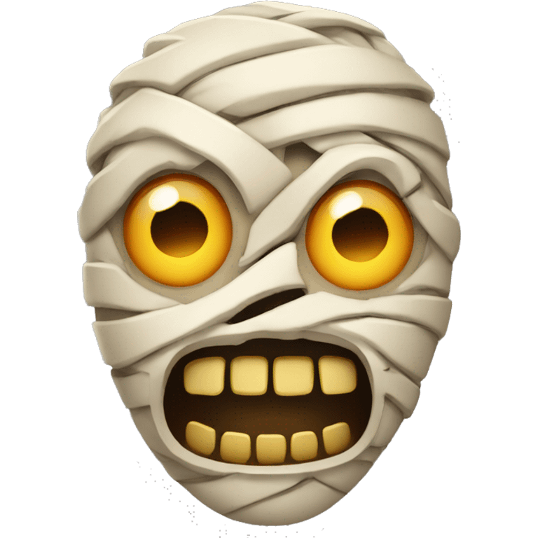 mummy  with scary face , full coated,   emoji