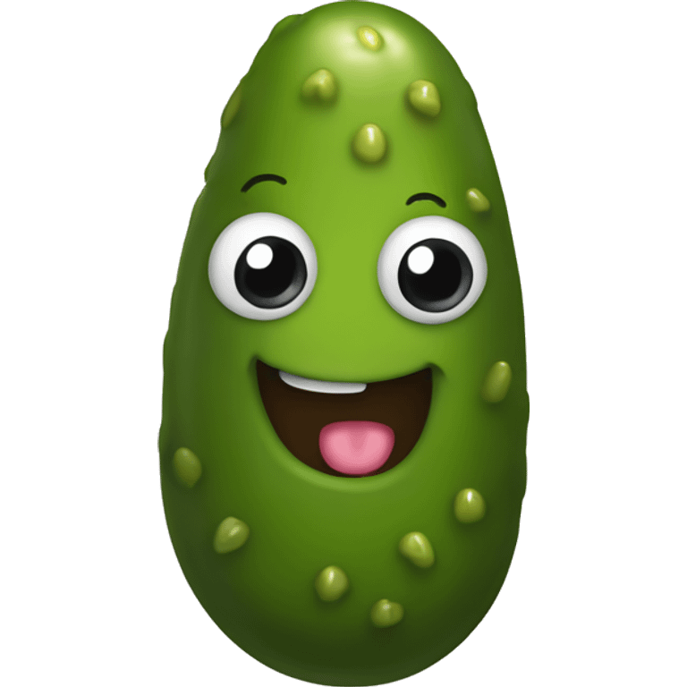 cute poop looking like a pickle with eyes smiling emoji