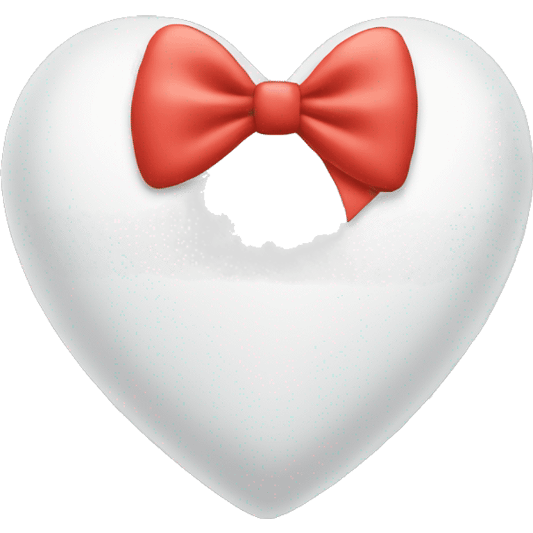 White emoji heart with a bow emoji