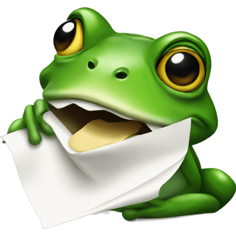 frog licking paper emoji