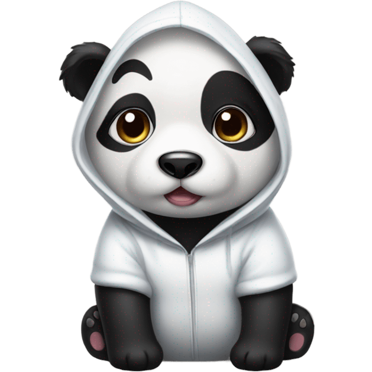 panda wearing a dog onesie  emoji