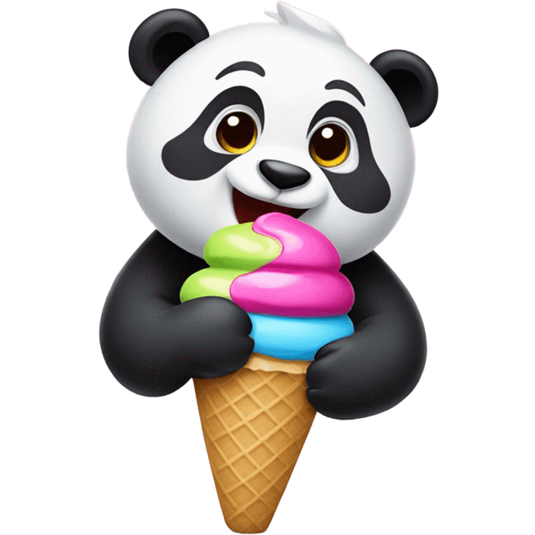 Panda eating ice cream emoji