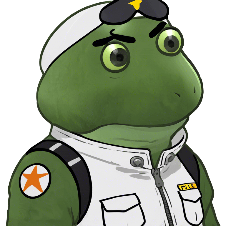 bufo dressed as pilot in a white outfit, zoomed out emoji