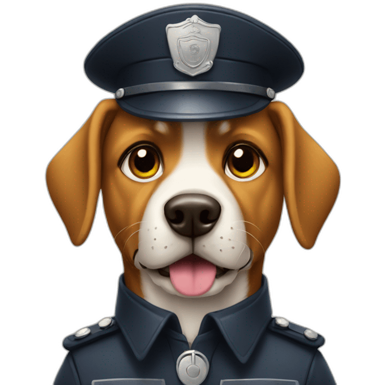 a fierce dog dressed as a policeman emoji