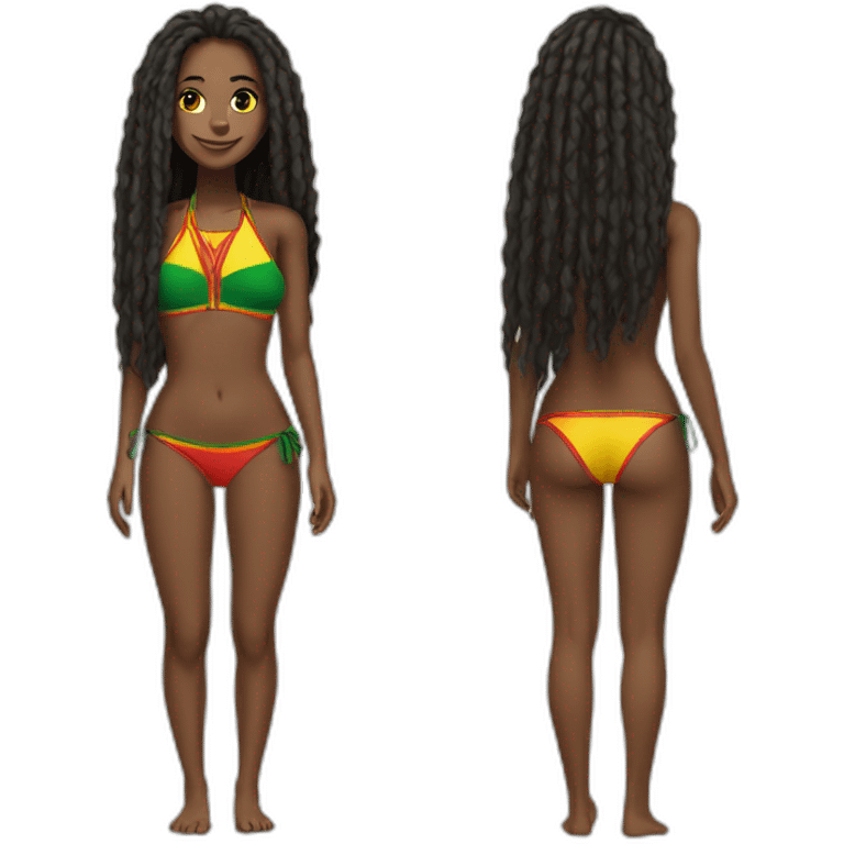 Rasta girl bikini emoji