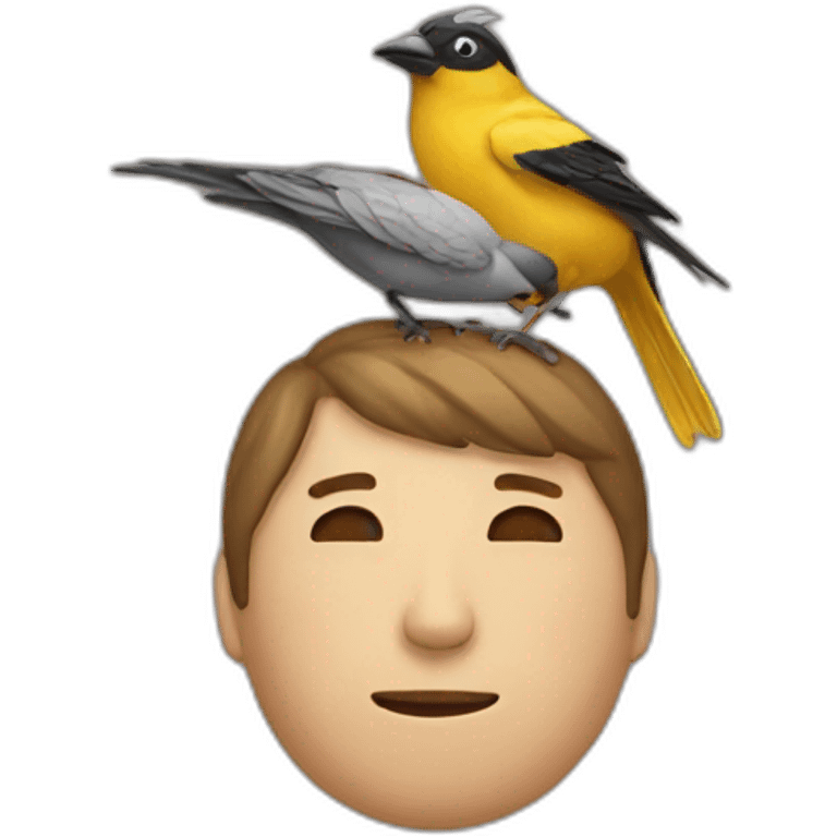 person with a bird on his head emoji