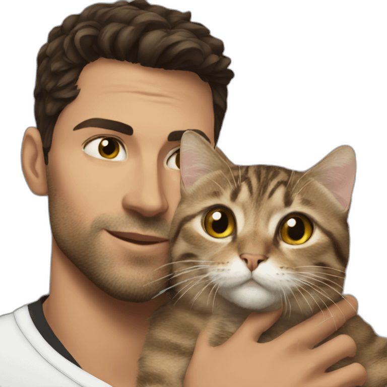 Cat holding cristiano emoji