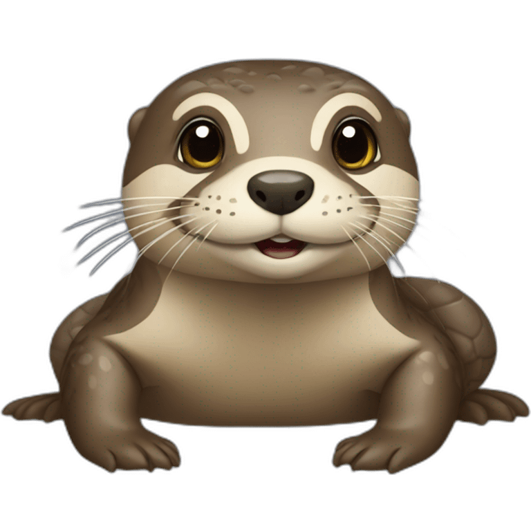 Loutre sur tortue emoji