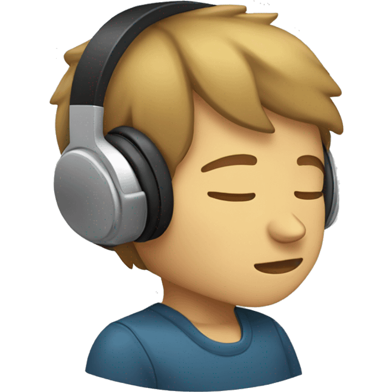 programmer boy wearing headphone and sleeping emoji