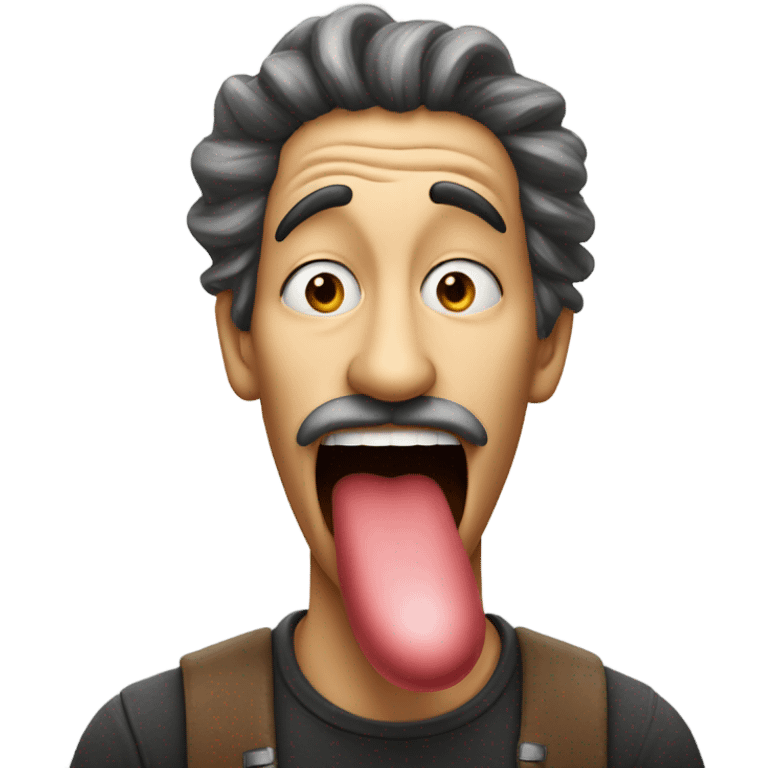 Man with long tongue emoji