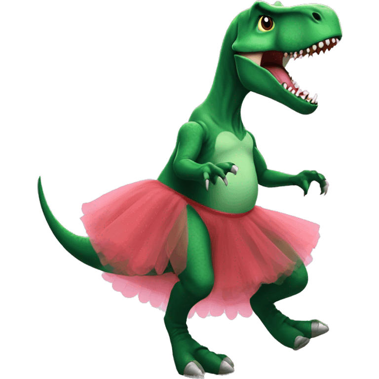 T-Rex wearing a tutu while tap dancing  emoji