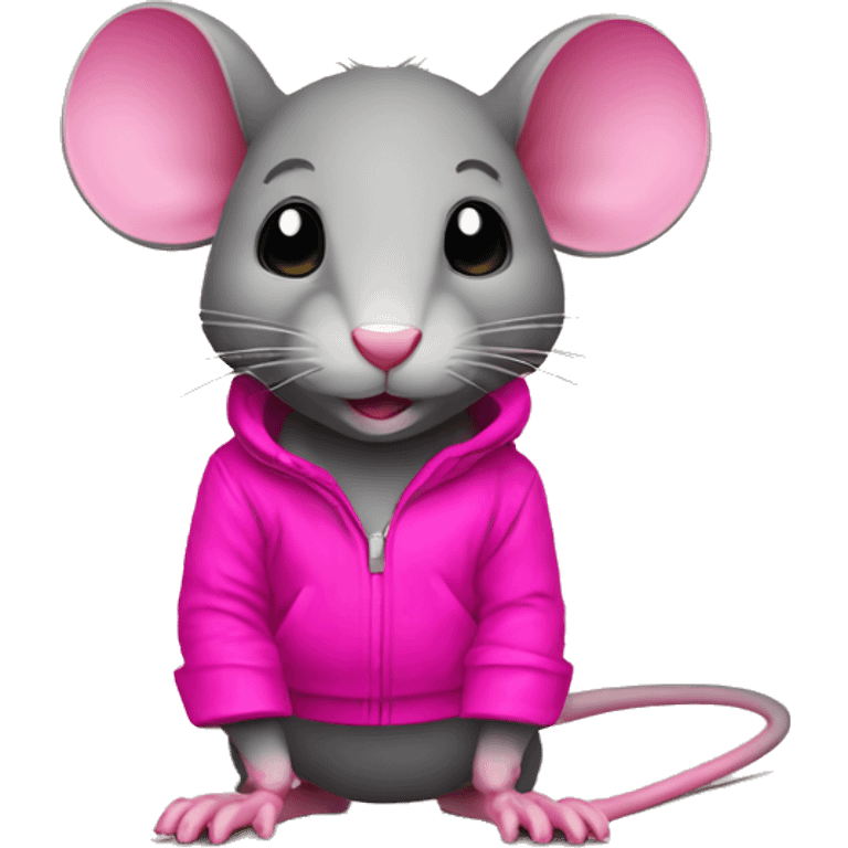 Rat wearing hot pink heals emoji