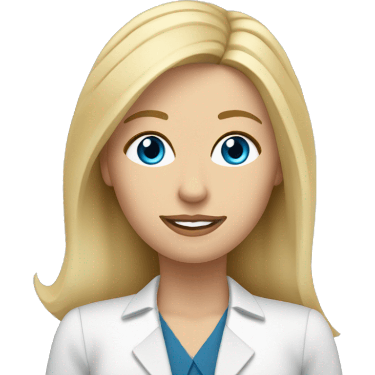 medium length Blonde hair female mortgage loan officer with hazel blue eyes with laptop emoji