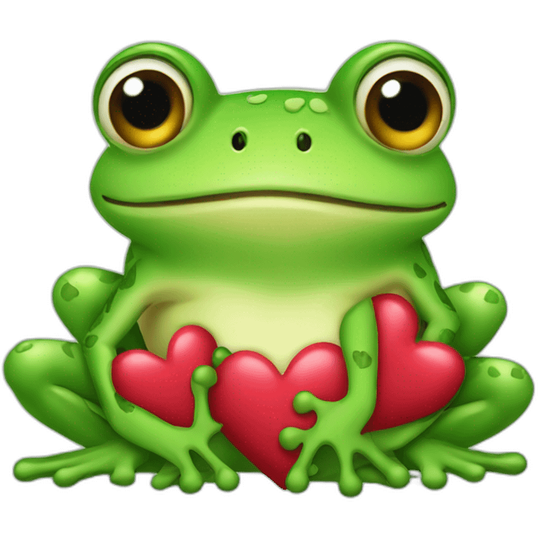 frog with hearts emoji