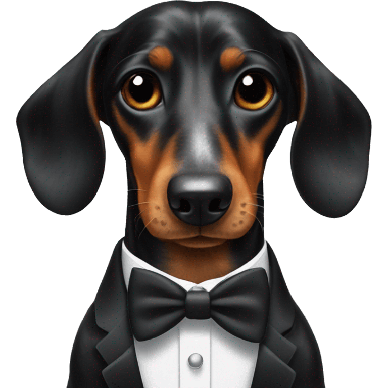 Daschund in a tuxedo  emoji