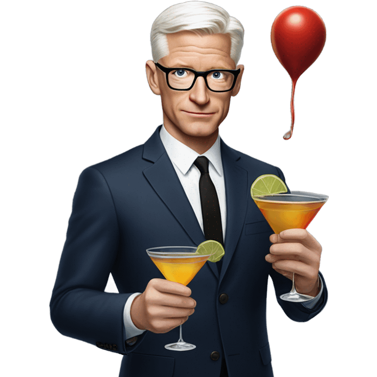 Photorealistic Spider Man with Martini and Anderson Cooper emoji