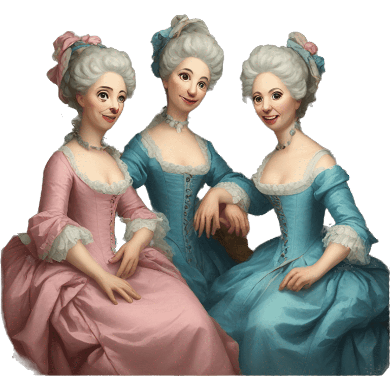 Painting of rococo women emoji