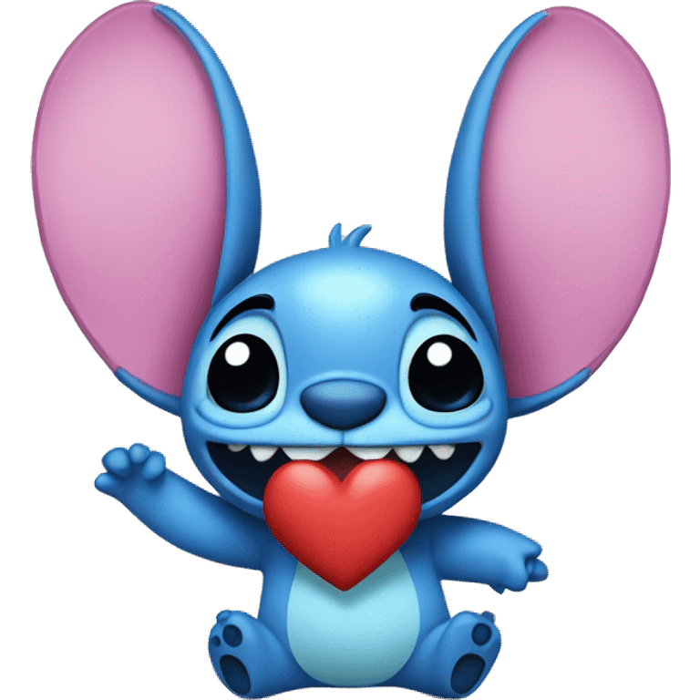 Stitch with heart emoji