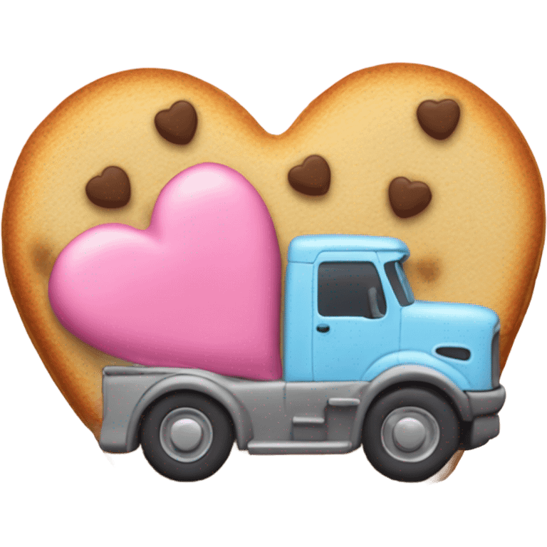 cookie heart with semi truck emoji