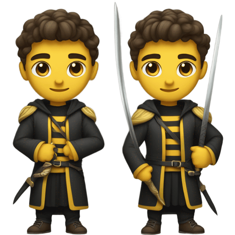 Hufflepuff with muscles and sword emoji