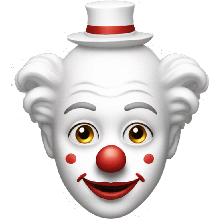 clown emoji but its all white colors and not a full corect circle emoji