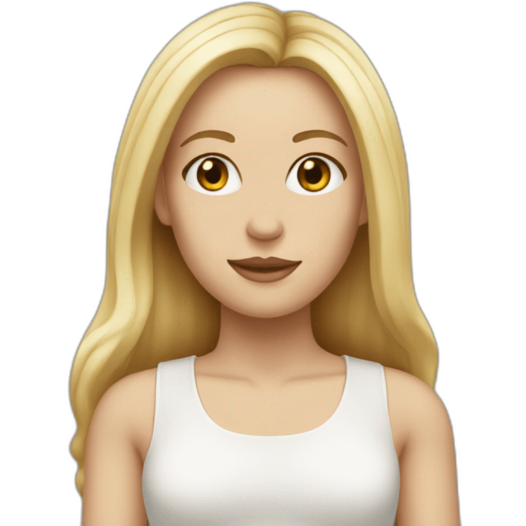 White women with Brown eyes a blond Long straigt hair emoji