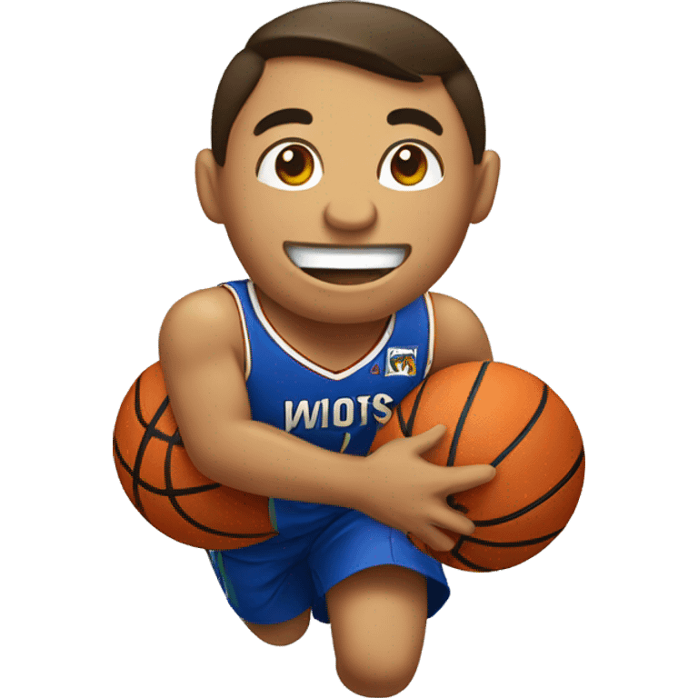 philippine basketball with a happy face and an ok right-hand emoji