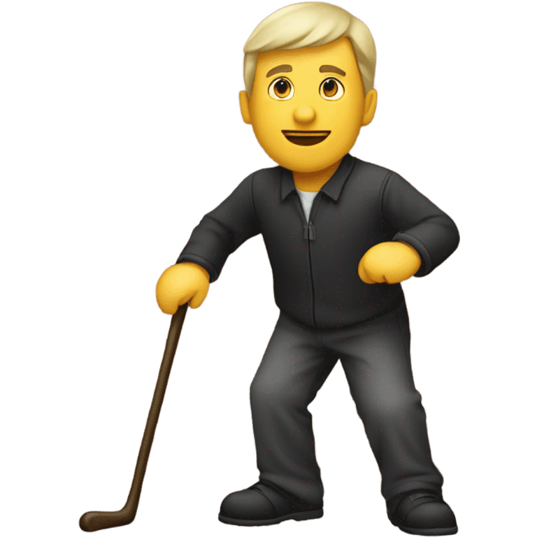 man with cane walking into brick wall emoji