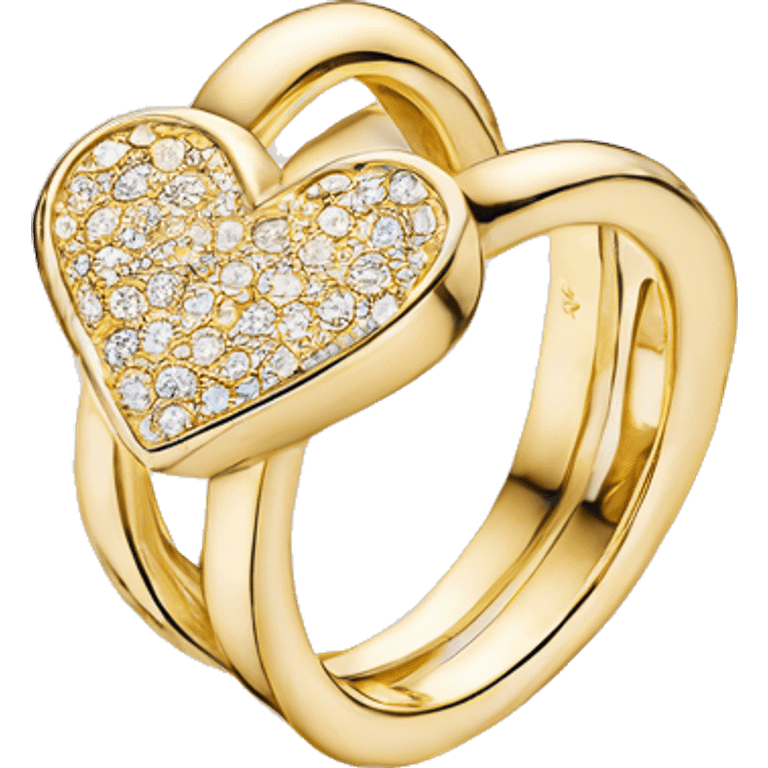 Pandora gold two heart ring emoji