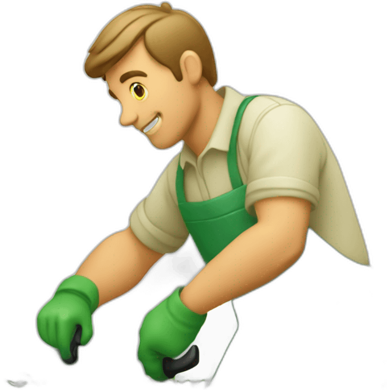 A gardener cutting a hedge emoji