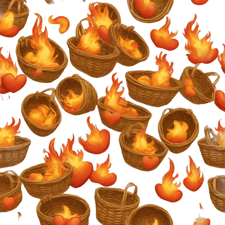 Basket cœur flamme  emoji