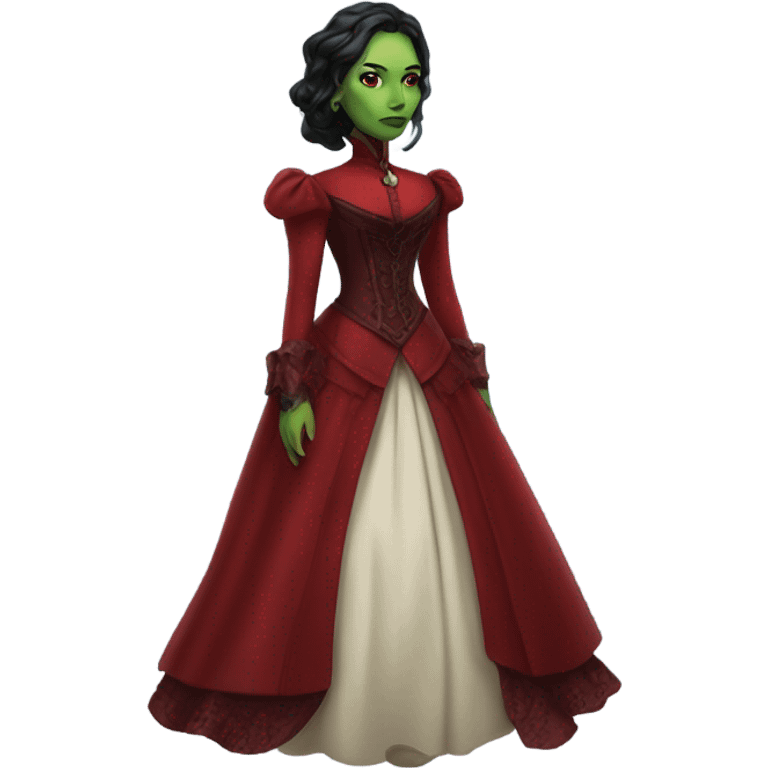 gamora in Victorian dress elegant red full body  emoji