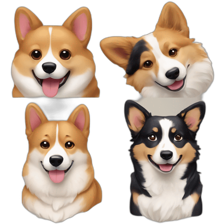 corgi & shiba & australian shepherd emoji