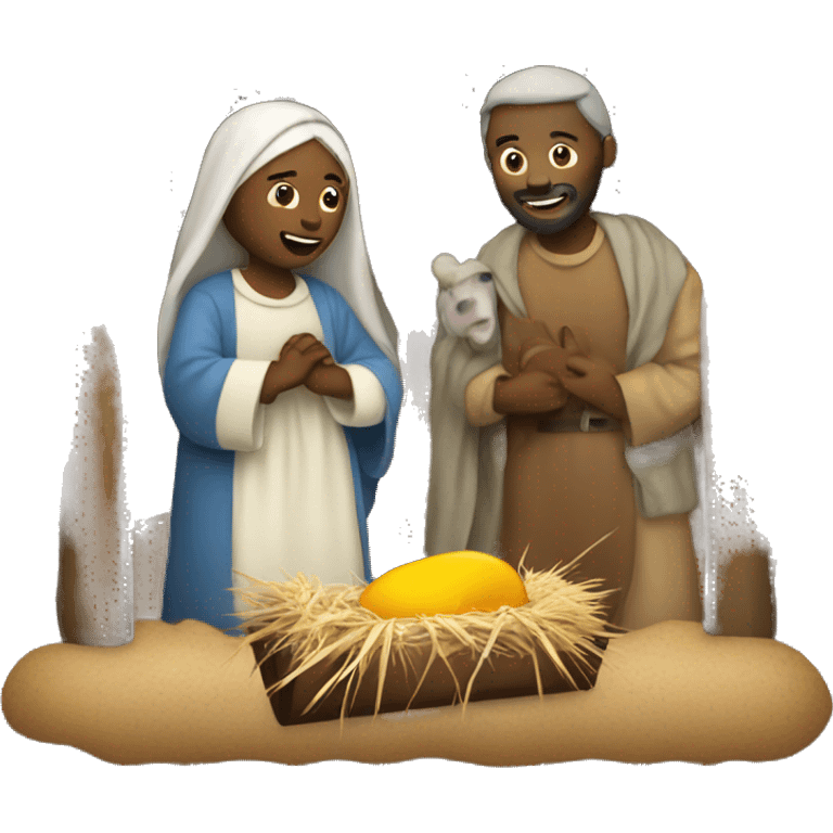 Manger scene emoji