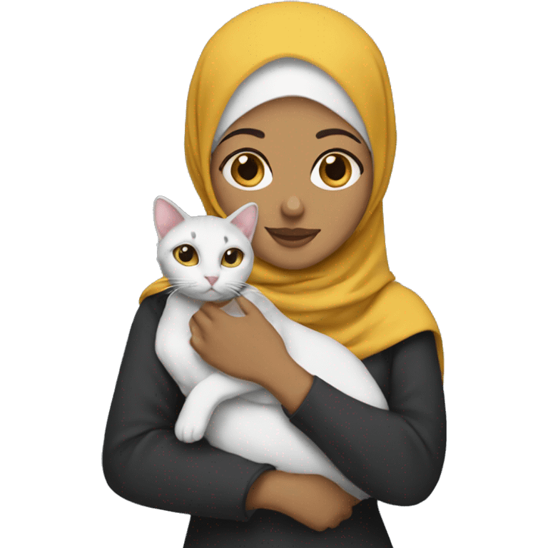 Hijabi Holding cat  emoji