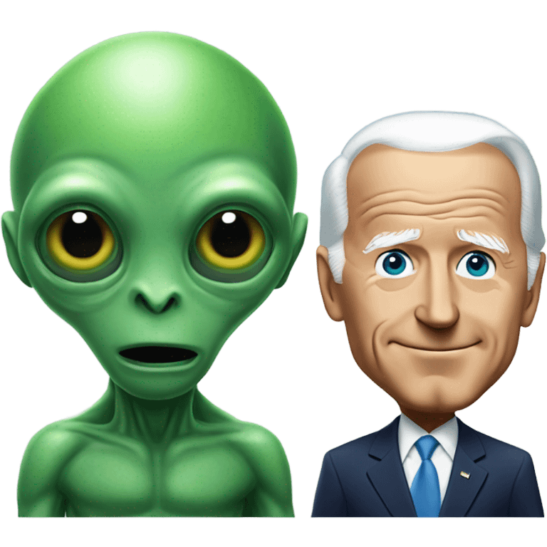 Joe Biden with an alien emoji